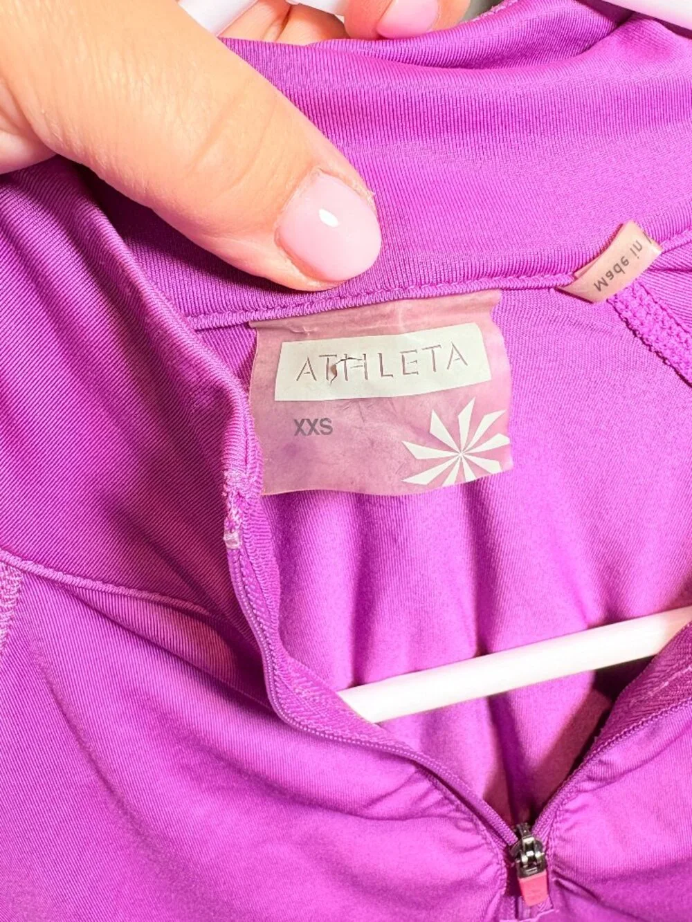 Athleta Purple Half Zip Running Top Thumbholes XXS